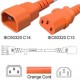 Orange Power Cord C14 Male to C13 Female 1.4 Meters 10 Amp 250