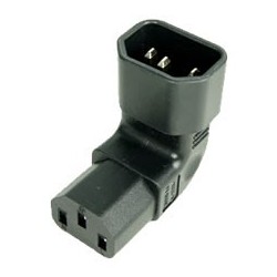 IEC 60320 C14 Plug Up Angle to IEC 60320 C13 Connector Block