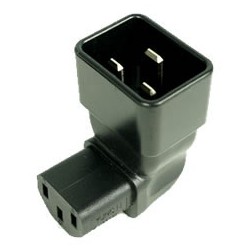 IEC 60320 C20 Plug to IEC 60320 C13 Down Angle Connector Block