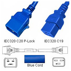 P-Lock C20 Male to C19 Female 2.0 Meter 16 Amp 250 Volt H05VV-F