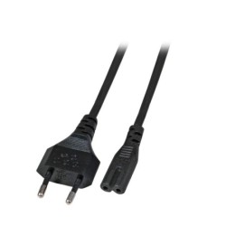Power Cable Euro to C7 180 graden black, 2m