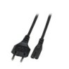 Power Cable Euro to C7 180 graden black, 2m