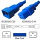 Blue Power Cord C20 Male to C19 Female 0.5m ~1.5' 16 Amp 250