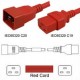 Red Power Cord C20 Male to C19 Female 3.0m ~10' 16 Amp 250 Volt