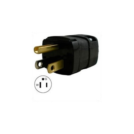 Hubbell HBL5966VBLK NEMA 5-15 Male Plug - Valise, Black