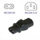 C8 Plug to C13 Connector Block Adapter - Black