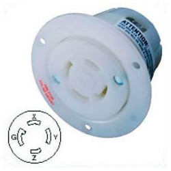 Hubbell HBL2736 NEMA L16-30 Flanged Female Outlet - White