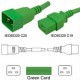 Green Power Cord C20 Male to C19 Female 0.6 Meter 16 Amp 250