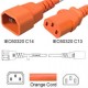 Orange Power Cord C14 Male to C13 Female 1.2 Meter 10 Amp 250