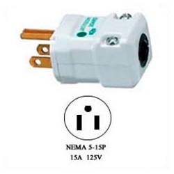 Hubbell HBL8115V NEMA 5-15 Hospital Grade Male Plug - Valise