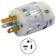 Hubbell HBL8315CT NEMA 5-20 Hospital Grade Male Plug - Clear