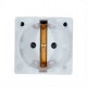 Euro CEE 7/3 16 Amp 250 Volt White Panel Mount Wall Socket -