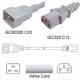 White Power Cord C20 Male to C13 Female 1.2 Meter 15 Amp 250