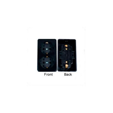 Euro CEE 7/3 16 Amp 250 Volt Black Panel Mount Wall Socket -