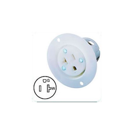Hubbell HBL5379C NEMA 5-20 Flanged Female Outlet - White