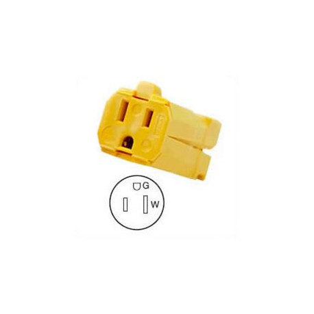Hubbell HBL5969VY NEMA 5-15 Female Connector - Valise, Yellow