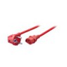 Power Cord Schuko 90 graden to IEC C13 red, 1.