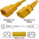 Yellow Power Cord C14 Male to C13 Female 0.5 Meter 10 Amp 250