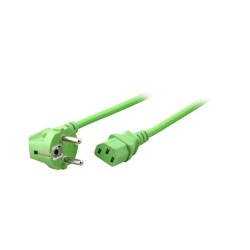 Power Cord Schuko 90 graden to IEC C13 green, 1.