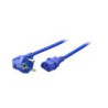 Power Cord Schuko 90 graden to IEC C13 blue, 1.