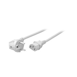 Power Cord Schuko 90 graden to IEC C13 white, 1.
