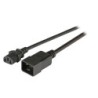 Extension Power Cable C13 to C20 F to M black, 1.