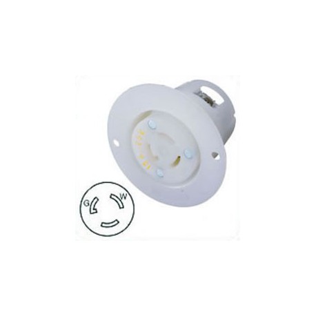 Hubbell HBL4715C NEMA L5-15 Flanged Female Outlet - White