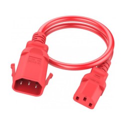 C14 to C13 P-Lock, 2,0 m Red, 10a/250v, H05VV-F 1,00 Power Cord