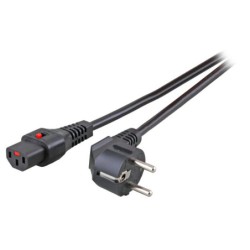 Power Cable Schuko 90 graden to C13 180 graden with IEC Lock