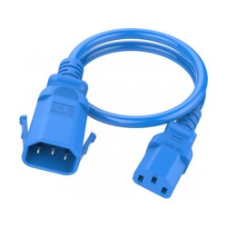 C14 to C13 P-Lock, 3,0 m Blue, 10a/250v, H05VV-F 1,00 Power Cord