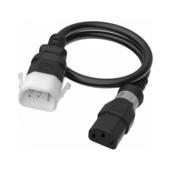 C14 to C13 D-Lock, 2,0 m Black, 10a/250v, H05VV-F 1,00 Power Cord