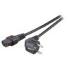 Power Cable Schuko 90 graden to C13 180 graden with IEC Lock