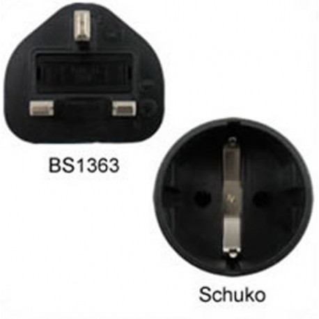 U.K. BS 1363 Male Plug to Schuko CEE 7/7 Female Connector 10