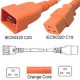 Orange Power Cord C20 Male to C19 Female 0.5 Meter 16 Amp 250