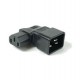 IEC 60320 C20 Plug to IEC 60320 C13 Right Angle Connector Block