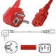 Red Power Cord Schuko CEE 7/7 Down Male to C13 Female 1.8