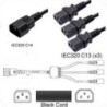 Splitter Cord C14/x3 C13 Black 1,0 m, 10a/250v H05VV-F3G1.0
