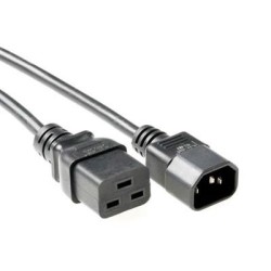 Power Cable C14 male naar C19 female black, 2m