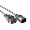 Power Cable C14 male naar C19 female black, 2m