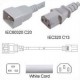 White Power Cord C20 Male to C13 Female 0.6 Meter 15 Amp 250