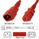 Red Power Cord C14 Male to C13 Female 2.0 Meters 10 Amp 250