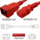 Red Power Cord C20 Male to C13 Female 2.0 Meter 10 Amp 250 Volt