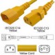 Yellow Power Cord C14 Male to C13 Female 0.8 Meter 10 Amp 250