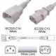 White Power Cord C14 Male to C13 Female 1.2 Meter 10 Amp 250