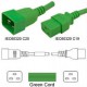 Green Power Cord C20 Male to C19 Female 0.8 Meter 16 Amp 250
