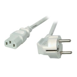 Power Cable Schuko 90 graden to C7 180 graden grey, 2.
