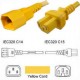 Yellow Power Cord C14 Male to C15 Female 0.3 Meter 15 Amp 250
