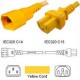Yellow Power Cord C14 Male to C15 Female 0.9 Meter 15 Amp 250