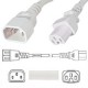 White Power Cord C14 Male to C15 Female 1.8 Meters 15 Amp 250