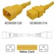 Yellow Power Cord C20 Male to C19 Female 1.0 Meters 16 Amp 250